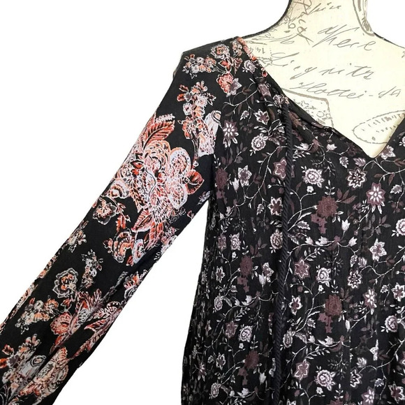 Free People Lucky Loosey Mini Dress Size‎ XS Smocked Floral Boho Bloomcore - Picture 4 of 8